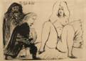 Homme à la Pipe et à la Canne et Jeune Femme nue, 1971